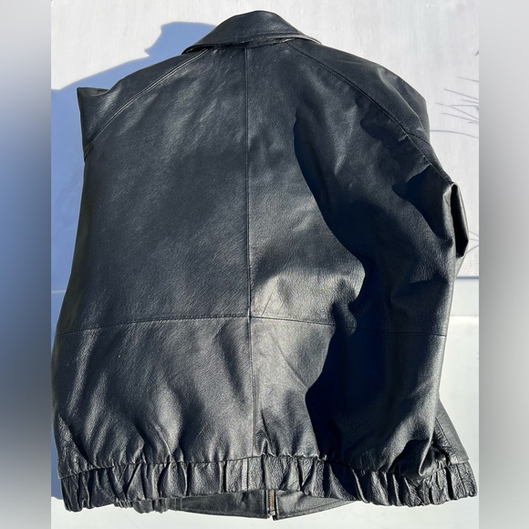 croft & barrow Black Leather Jacket Men’s Large - Picture 12 of 12